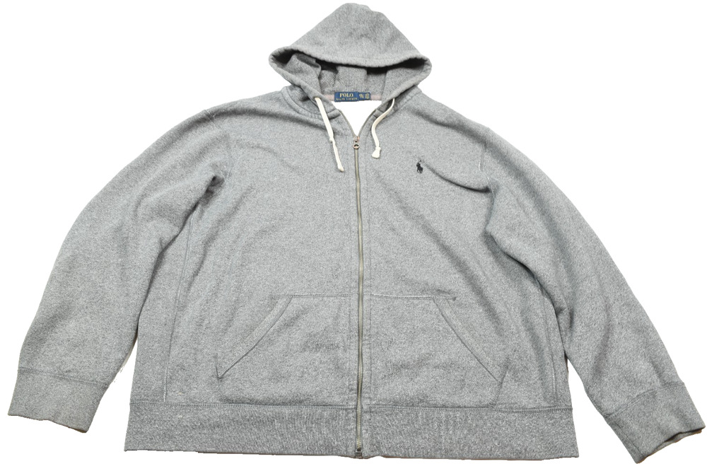 Polo Ralph Lauren Hoodie Mens 2XL Gray Heather Long Sleeve Full-Zip - Picture 1 of 13